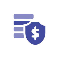 Financial Security Icon Money Protection Shield