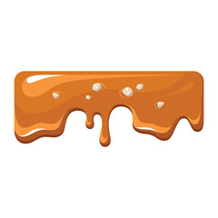 Dripping caramel texture on a white background, ideal for dessert and confectionery designs