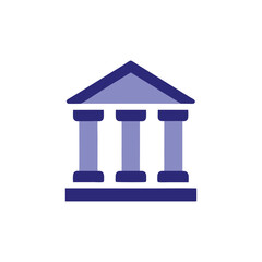 Bank Building Icon Simple, Modern Financial Logo