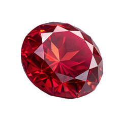 Three to four angle perspective shot of a ruby with intricate detailing.