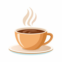 Set of vector illustration of a coffee cup with steam rising isolating .
