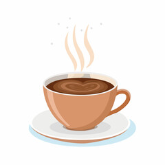 Obraz premium Set of vector illustration of a coffee cup with steam rising isolating .