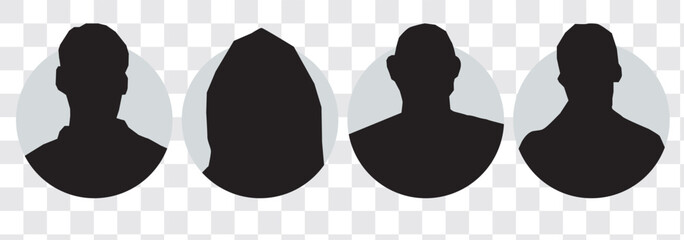 User profile icon vector. Avatar or person icon. Profile picture, portrait symbol. Neutral gender silhouette. Circle button with avatar photo. Blank profile silhouette. Vector