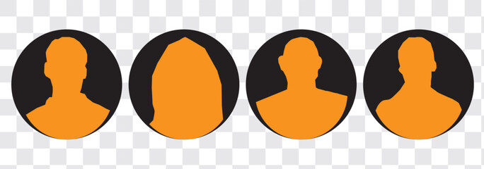 User profile icon vector. Avatar or person icon. Profile picture, portrait symbol. Neutral gender silhouette. Circle button with avatar photo. Blank profile silhouette. Vector