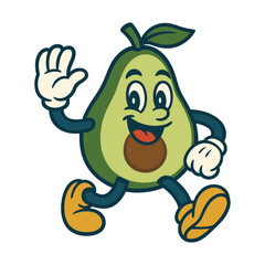 avocado funny cartoon mascot character