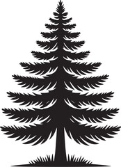 Christmas pine tree vector silhouette