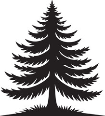 Obraz premium Christmas pine tree vector silhouette