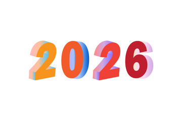 3d numbers 2026 for New Year banner poster