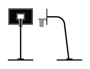 Basketball Ring Black Silhouette Sketch Concept