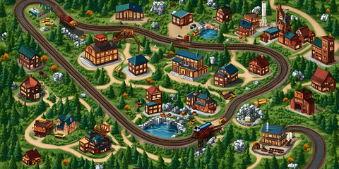 Train Tracks Wind Through Cozy Town