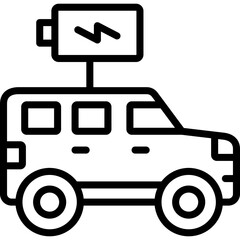 electric car icon illustration design with outline