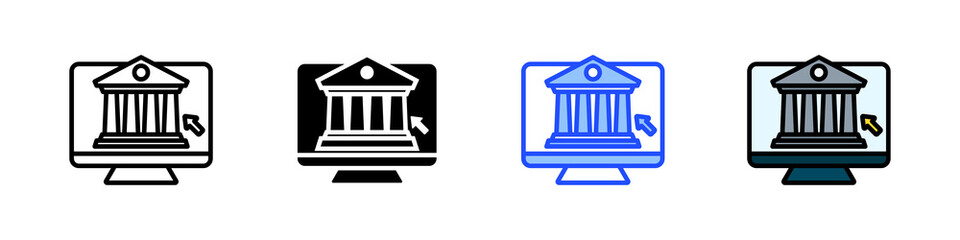 Online Banking Icon Collection With Multiple Styles