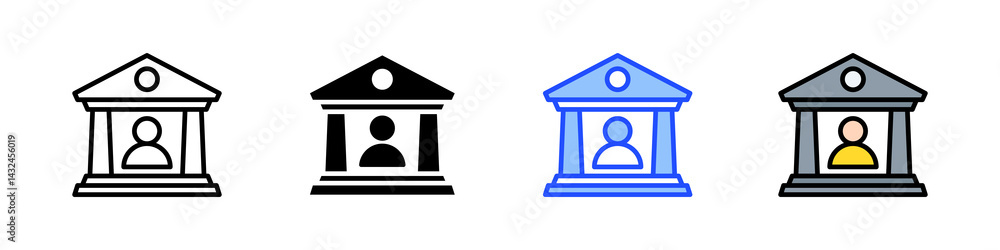 Poster customer icon collection with multiple styles