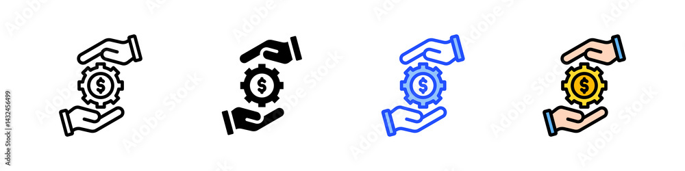 Poster making money icon collection with multiple styles