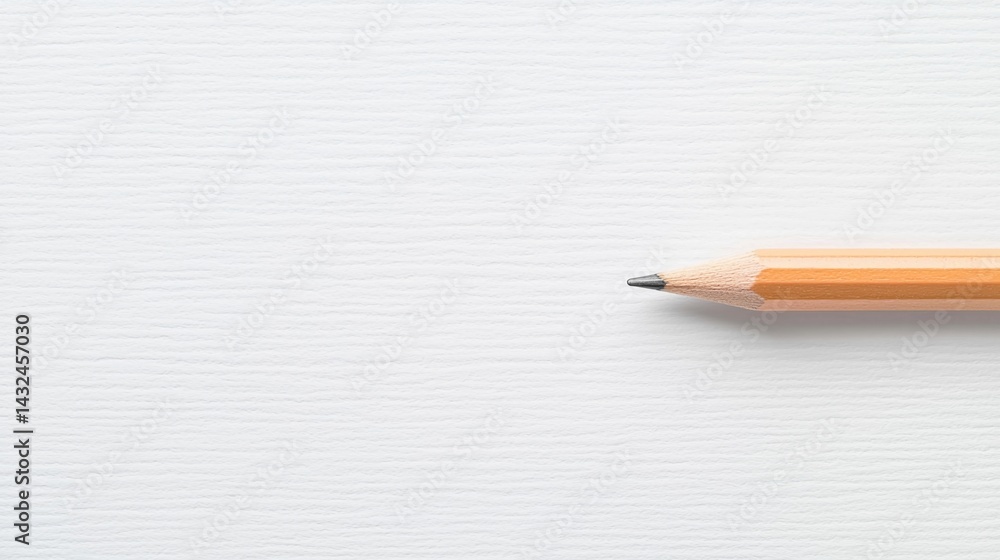 Aufkleber a close-up of a sharpened pencil resting on a textured white paper background, emphasizing simplicit