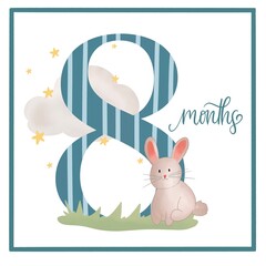 Baby Card Number For New Born Eight Months, Monthly Anniversary 
