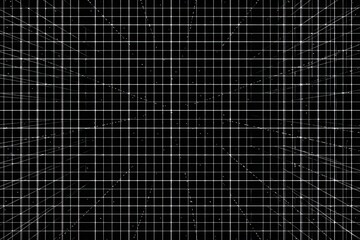 a black digital grid with glowing green accents