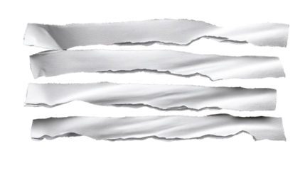 Torn Paper Strips: Delicate torn paper strips showcasing the textures and imperfections, revealing a sense of rawness and revealing a minimalist art style.