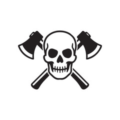 crossed axes and skull