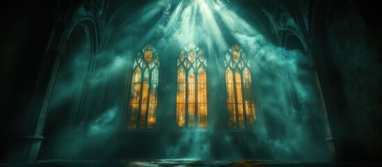 Gothic Cathedral with Mystical Light.