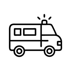 Ambulance Van with Emergency Light Icon Design