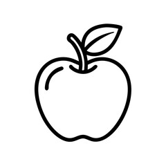 Apple Fruit with Leaf Icon Design