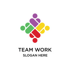 Team Work Logo Graphic Design Vector