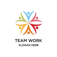 Team Work Logo Graphic Design Vector