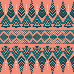 Seamless Ethnic Pattern Texture. Navajo Geometric Print, Rustic Decorative Ornament. Abstract Geometric Pattern. Native American Pattern Ornament for the Design of Clothing