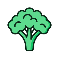 Broccoli Floret Whole Head Icon Design