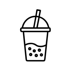Bubble Tea with Ice Cubes Icon Design