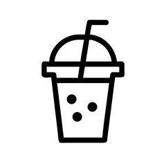 Bubble Tea with Ice Cubes Icon Design