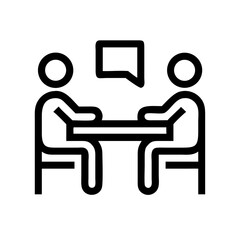 Business Meeting Discussion Table Icon Design

