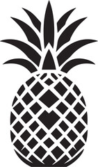 Obraz premium pineapple fruit. Vector black and white