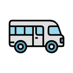 Camper Van Side Profile Icon Design