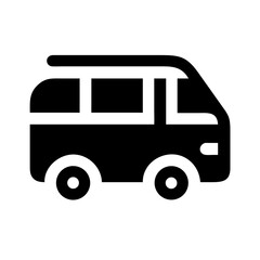 Camper Van Side Profile Icon Design