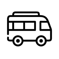 Camper Van Side Profile Icon Design