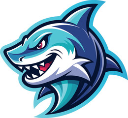 Fototapeta premium shark cartoon isolated on white