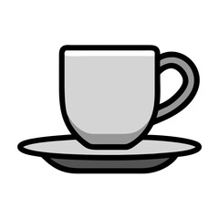 Ceramic Mug on Saucer Icon Design