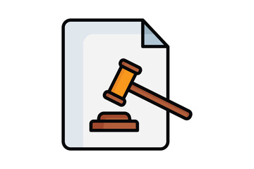 Lawsuit icon. colored outline icon style. icon related to law and justice. law elements vector illustration