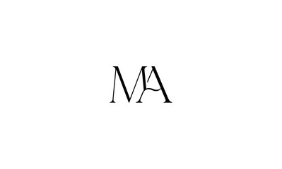MA initial letter logo