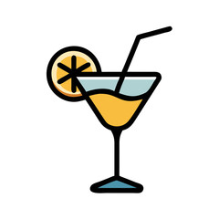 Cocktail Glass Drink Icon Design