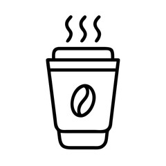 Coffee Cup with Bean Print Icon 