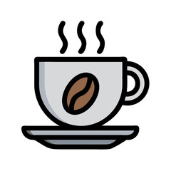 Coffee Cup with Bean Print Icon 