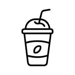 Cold Coffee Beverage Cup Icon Design