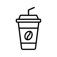 Cold Coffee Beverage Cup Icon Design