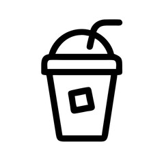 Cold Coffee Beverage Cup Icon Design