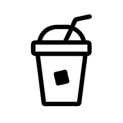 Cold Coffee Beverage Cup Icon Design