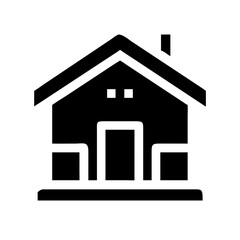 Cottage House with Porch Icon Design