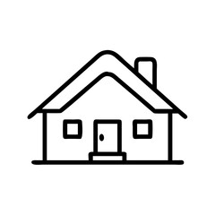 Cottage House with Porch Icon Design
